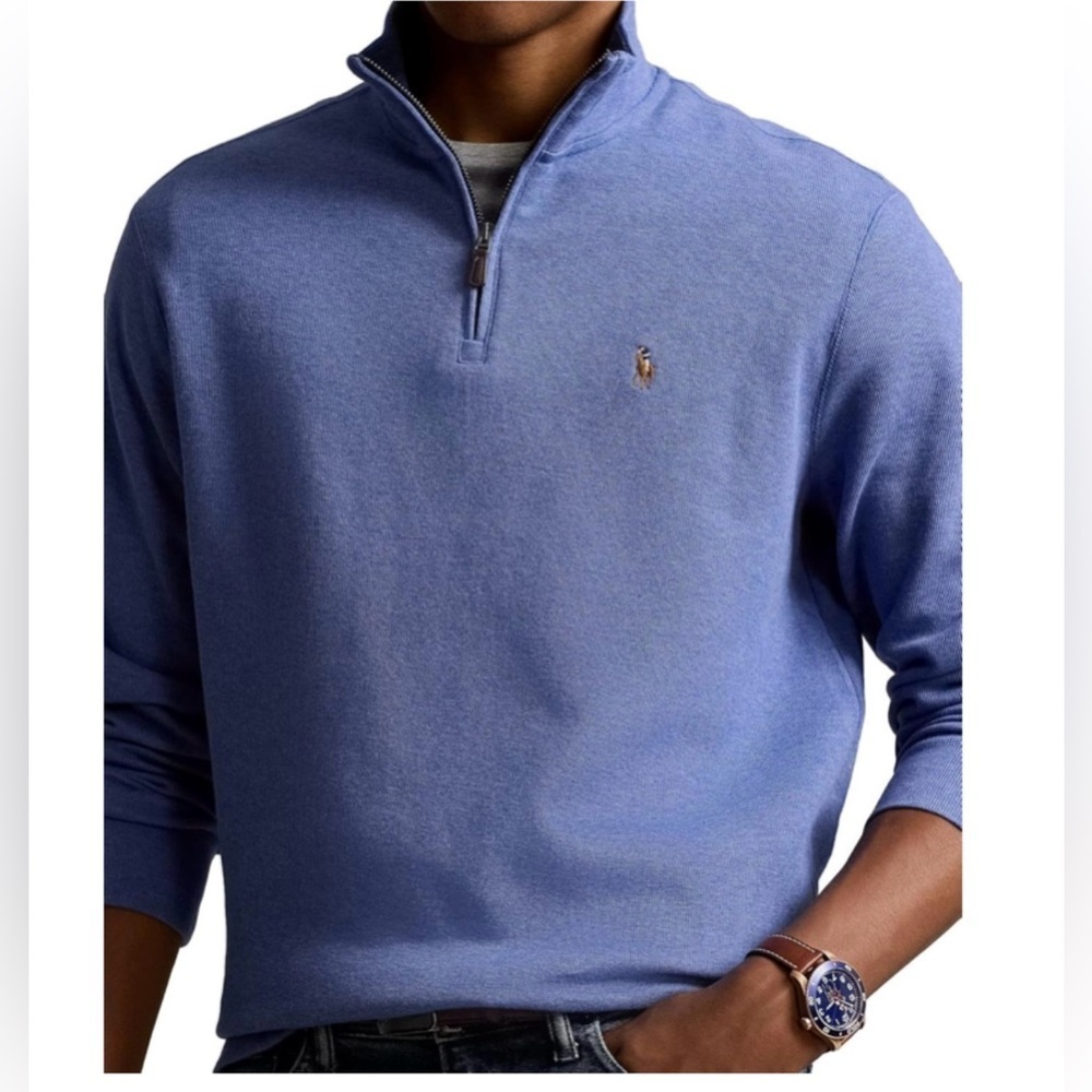 POLO RALPH LAUREN Men’s Blue Quarter-Zip Pullover sz L